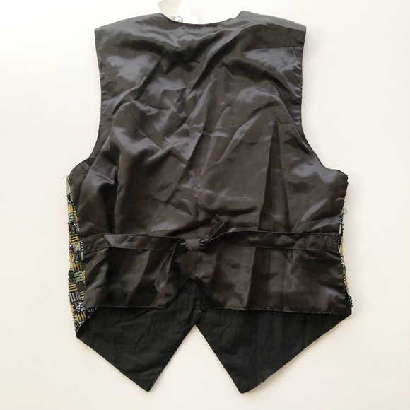 VTG Summit Hill Sequenced Beaded Vest Gold Silver Black Neutral Colors NWT Sz L - Picture 2 of 8